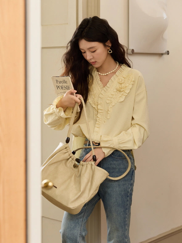 Romantic Ruffle Rose Blouse