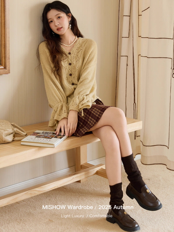 Golden Meadow Lace Knit Cardigan