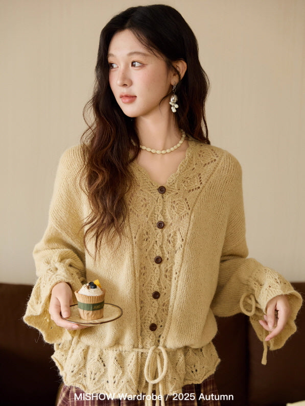 Golden Meadow Lace Knit Cardigan