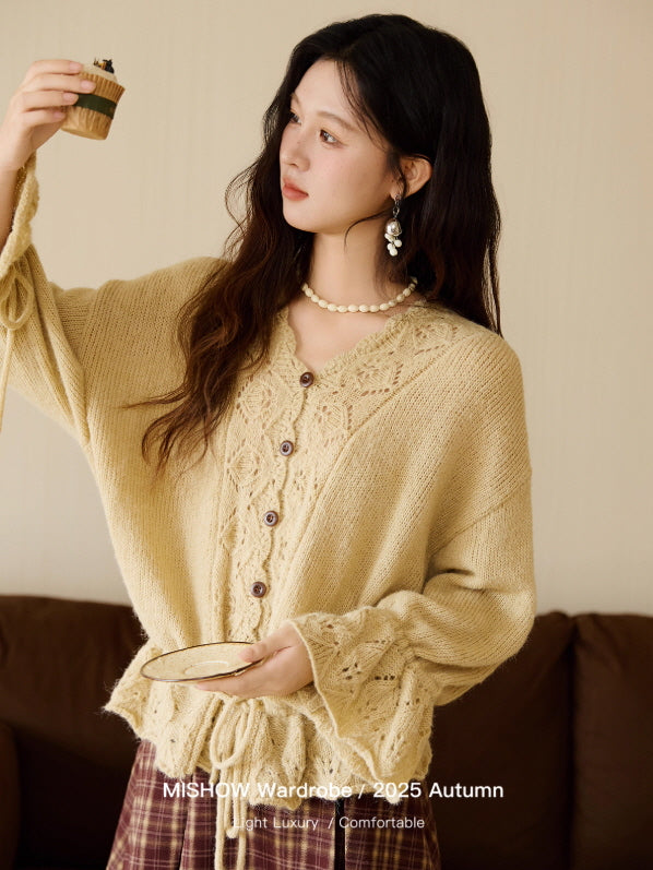 Golden Meadow Lace Knit Cardigan