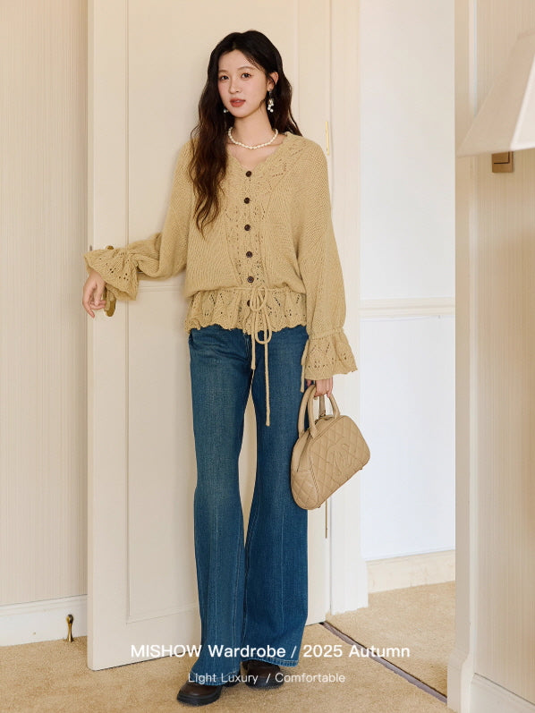 Golden Meadow Lace Knit Cardigan