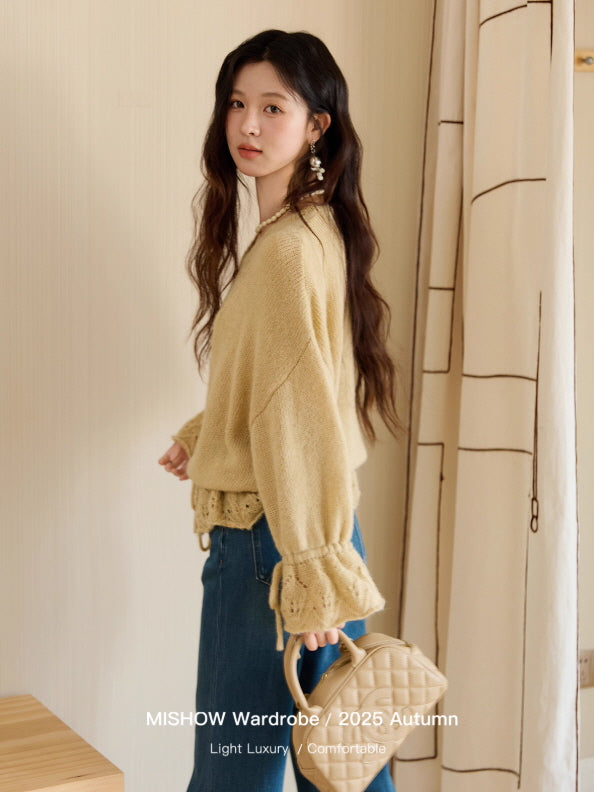 Golden Meadow Lace Knit Cardigan