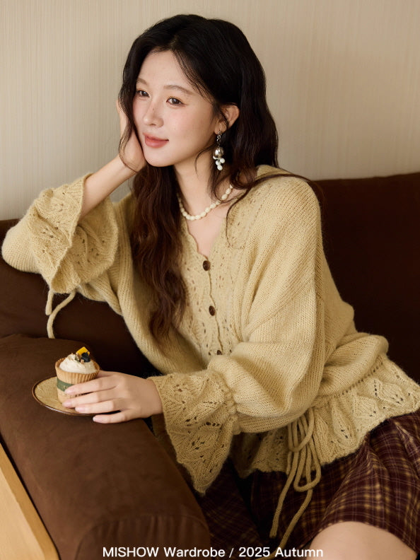 Golden Meadow Lace Knit Cardigan