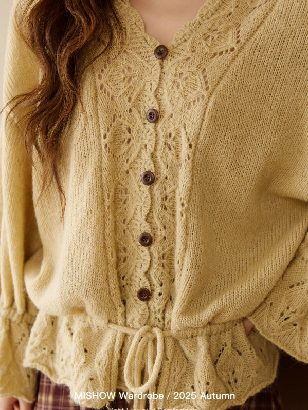 Golden Meadow Lace Knit Cardigan