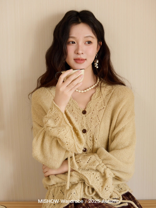 Golden Meadow Lace Knit Cardigan