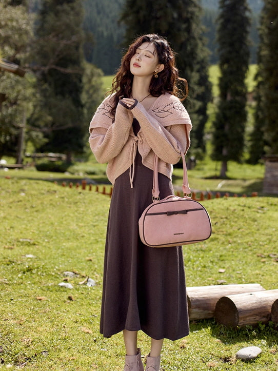 Blush Embroidered Collar Knit Cardigan