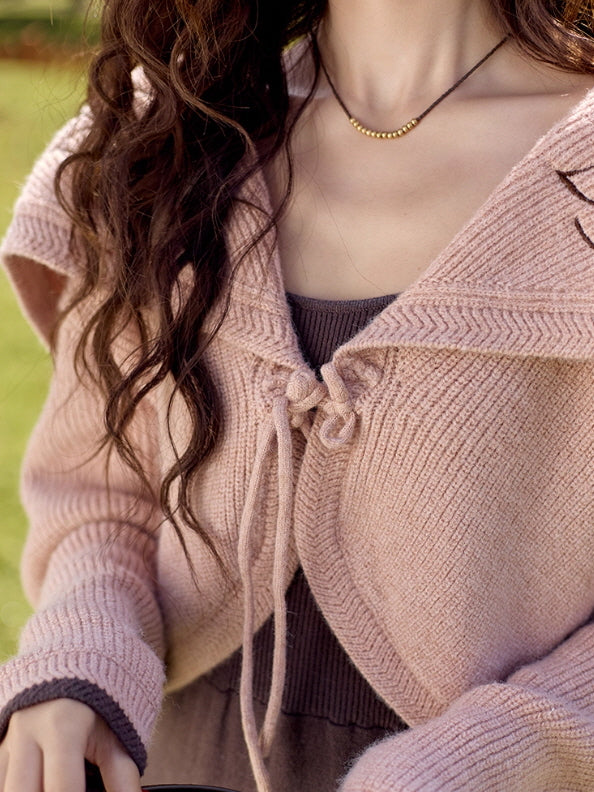 Blush Embroidered Collar Knit Cardigan