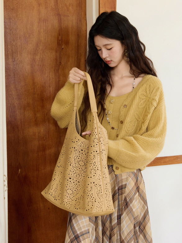 Golden Meadow Knit Camisole & Cardigan Set