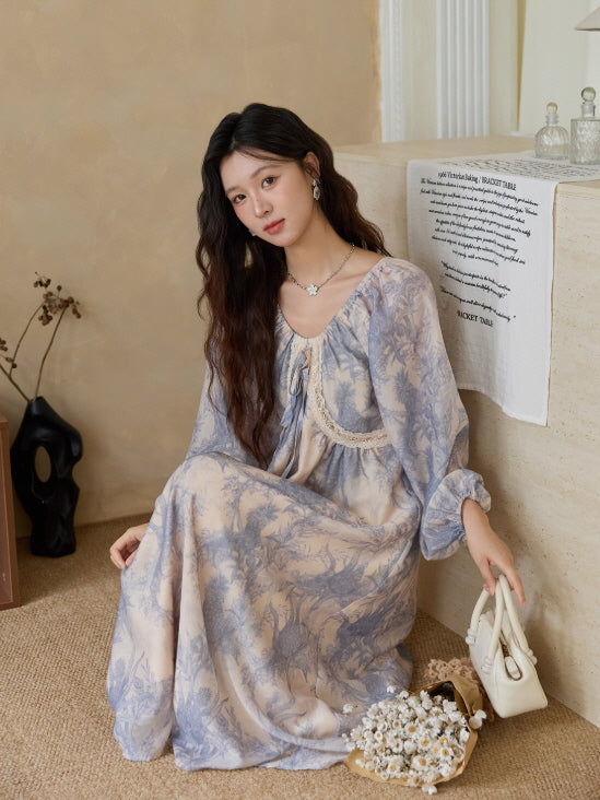 Blue Garden Vintage Dress