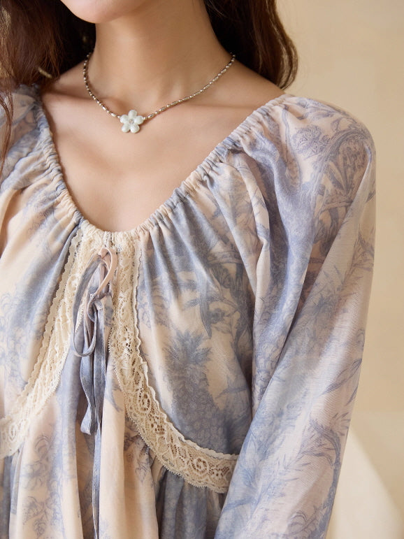 Blue Garden Vintage Dress