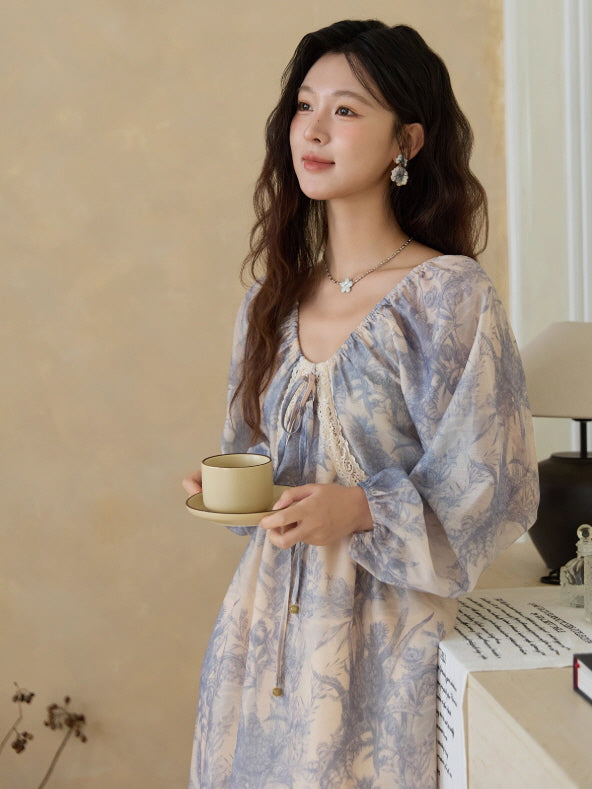 Blue Garden Vintage Dress