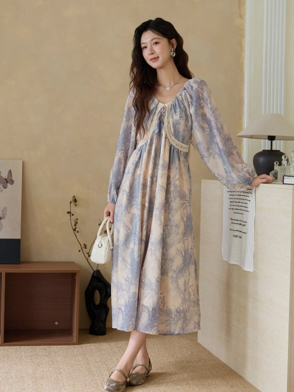 Blue Garden Vintage Dress