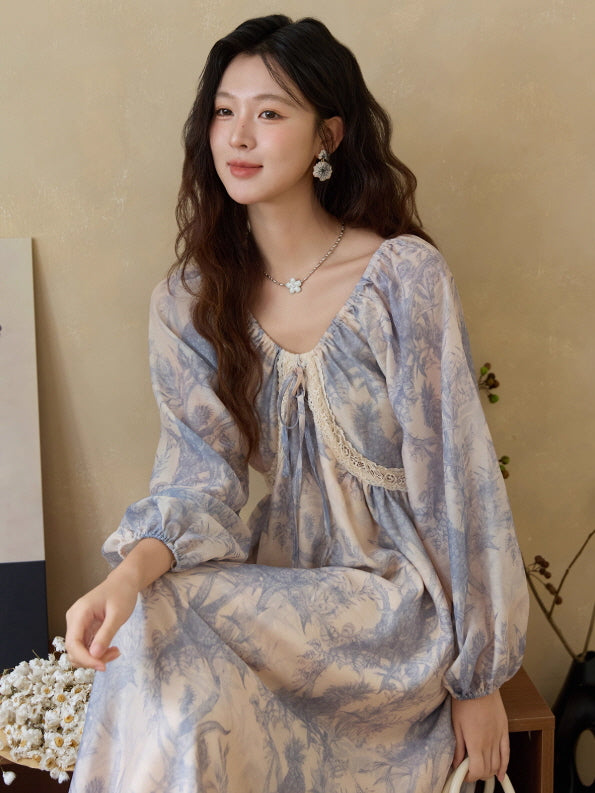 Blue Garden Vintage Dress
