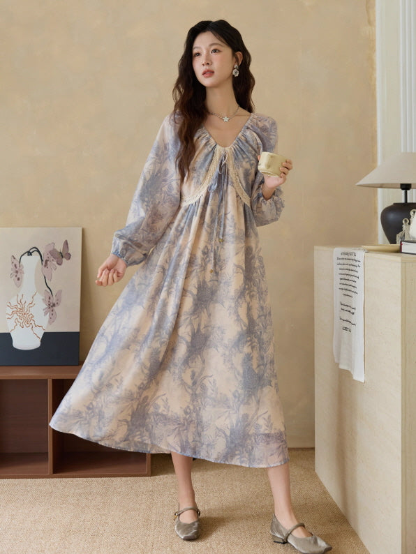 Blue Garden Vintage Dress