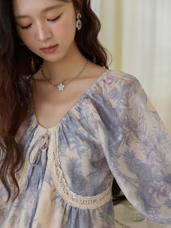 Blue Garden Vintage Dress
