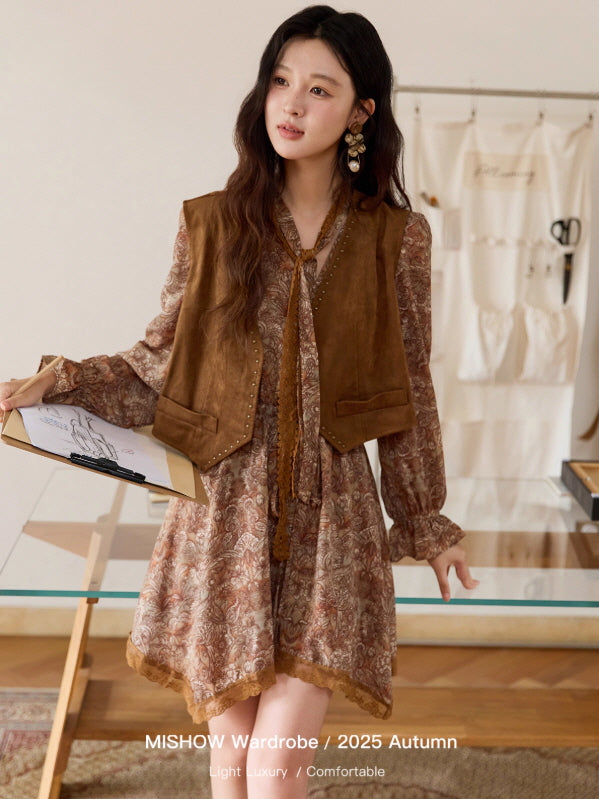 Autumn Paisley Vintage Tie Dress