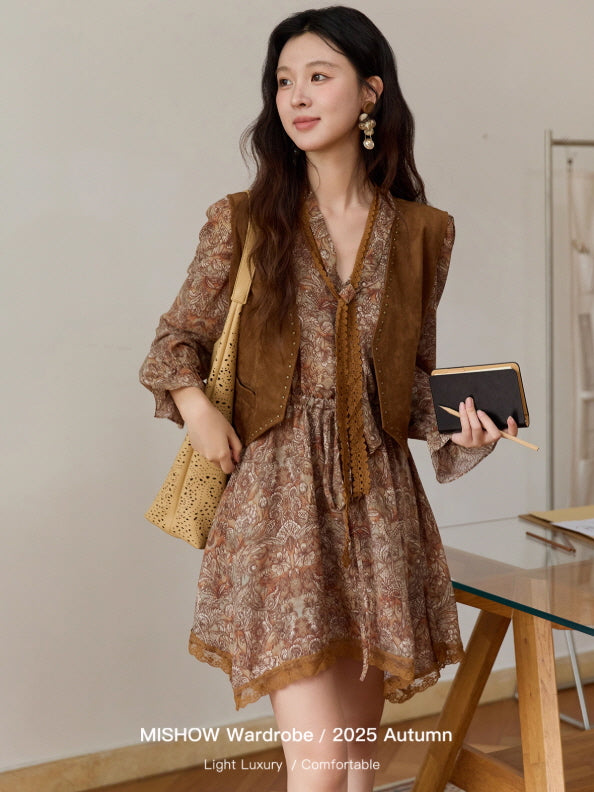 Autumn Paisley Vintage Tie Dress