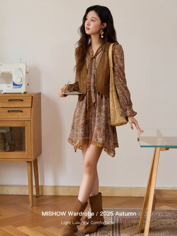 Autumn Paisley Vintage Tie Dress