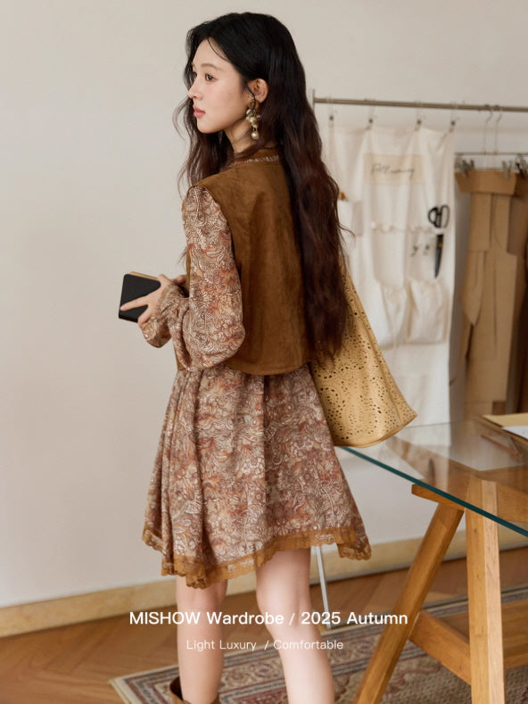 Autumn Paisley Vintage Tie Dress