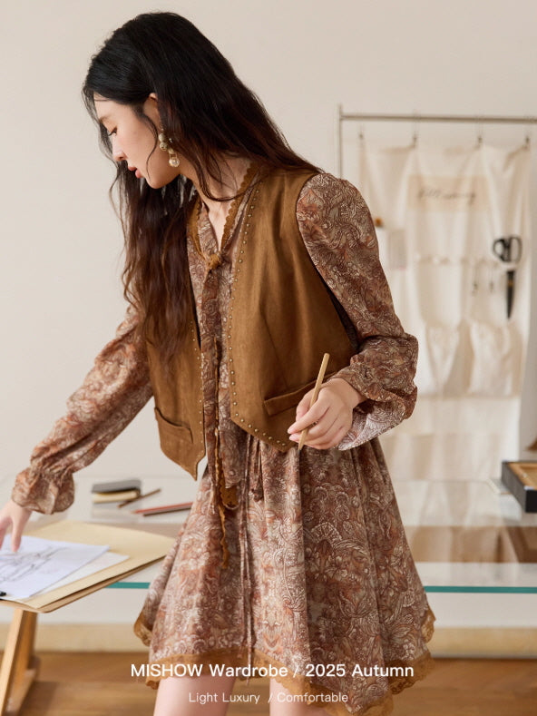 Autumn Paisley Vintage Tie Dress