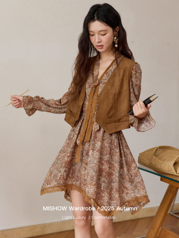 Autumn Paisley Vintage Tie Dress