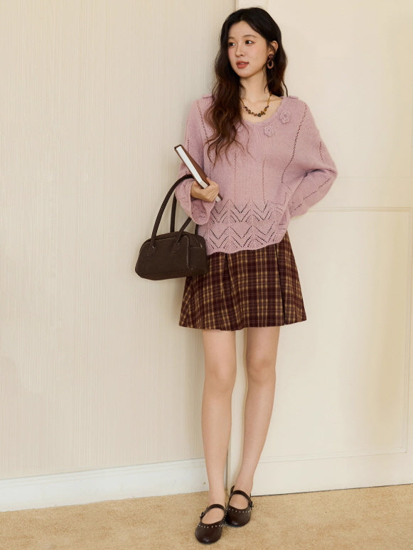 Blush Knit Rose Sweater