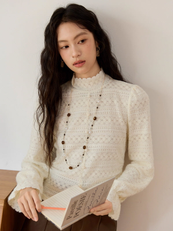 Vintage Cream Knit Blouse