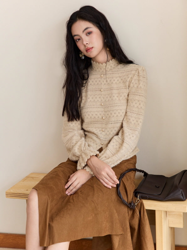 Vintage Cream Knit Blouse