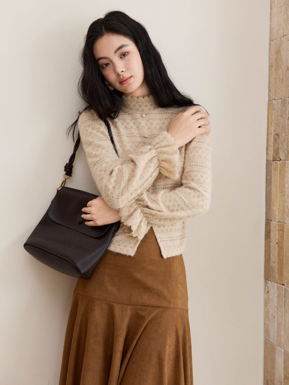 Vintage Cream Knit Blouse