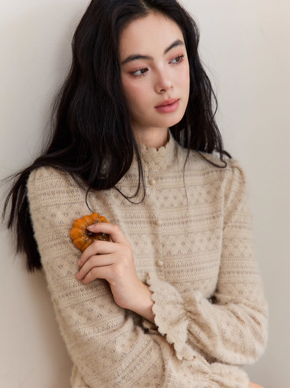 Vintage Cream Knit Blouse