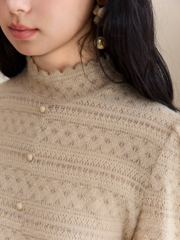 Vintage Cream Knit Blouse