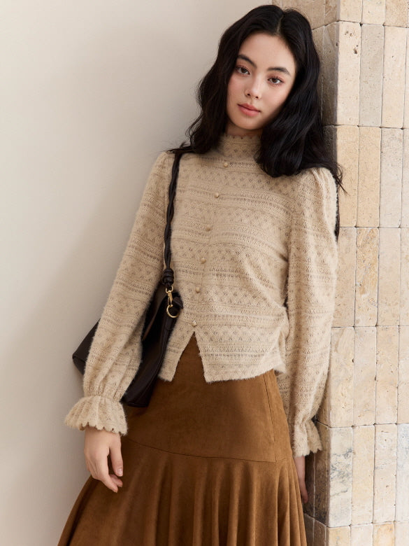 Vintage Cream Knit Blouse