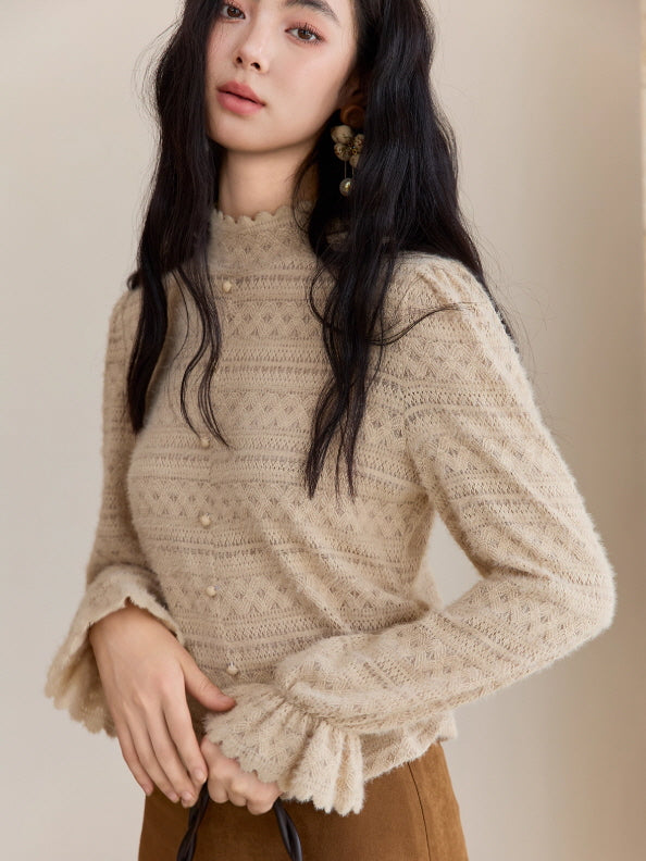 Vintage Cream Knit Blouse
