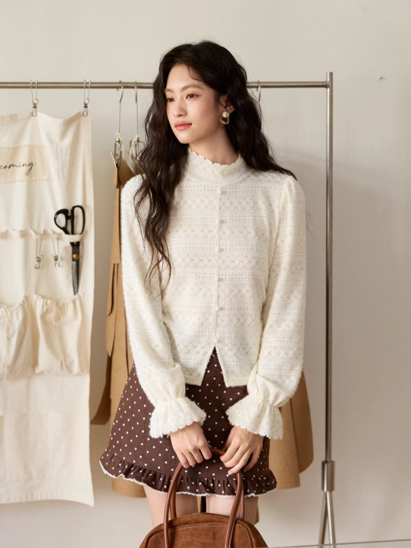Vintage Cream Knit Blouse