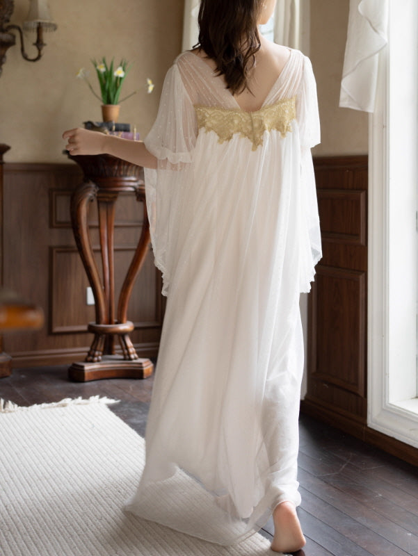 Golden Wing Sheer White Nightgown
