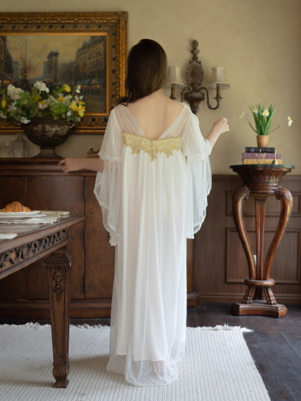Golden Wing Sheer White Nightgown