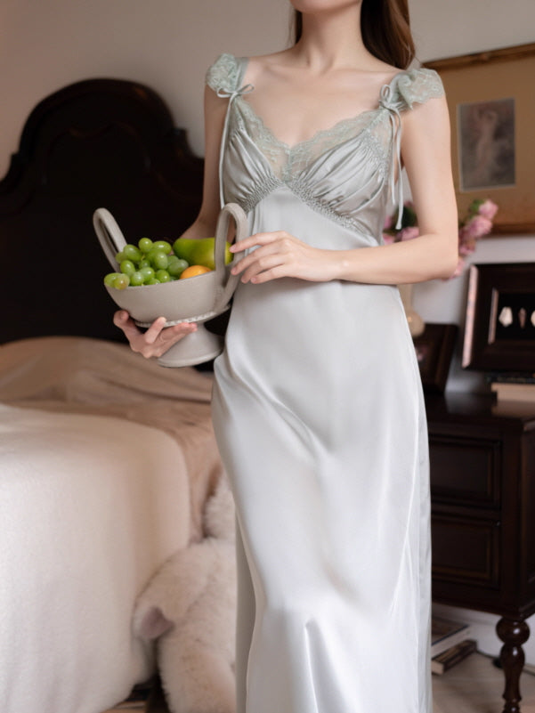 Sage Whisper Lace Nightgown Set