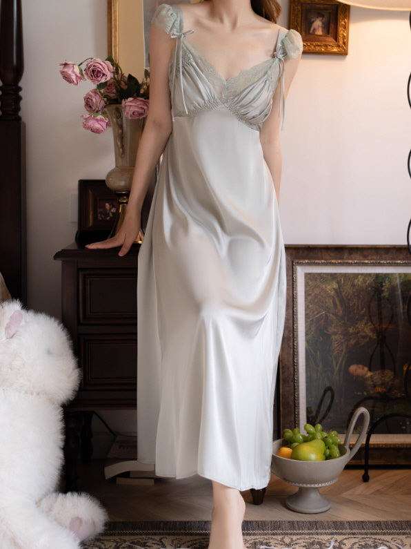Sage Whisper Lace Nightgown Set