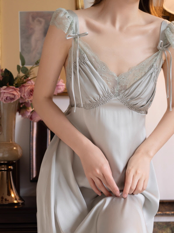 Sage Whisper Lace Nightgown Set