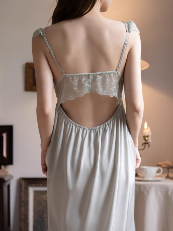 Sage Whisper Lace Nightgown Set