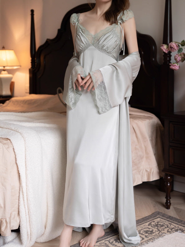 Sage Whisper Lace Nightgown Set
