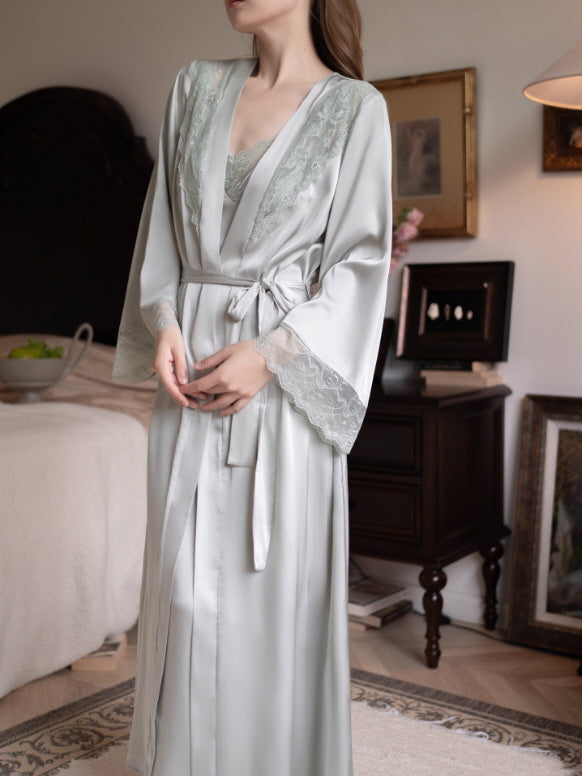Sage Whisper Lace Nightgown Set