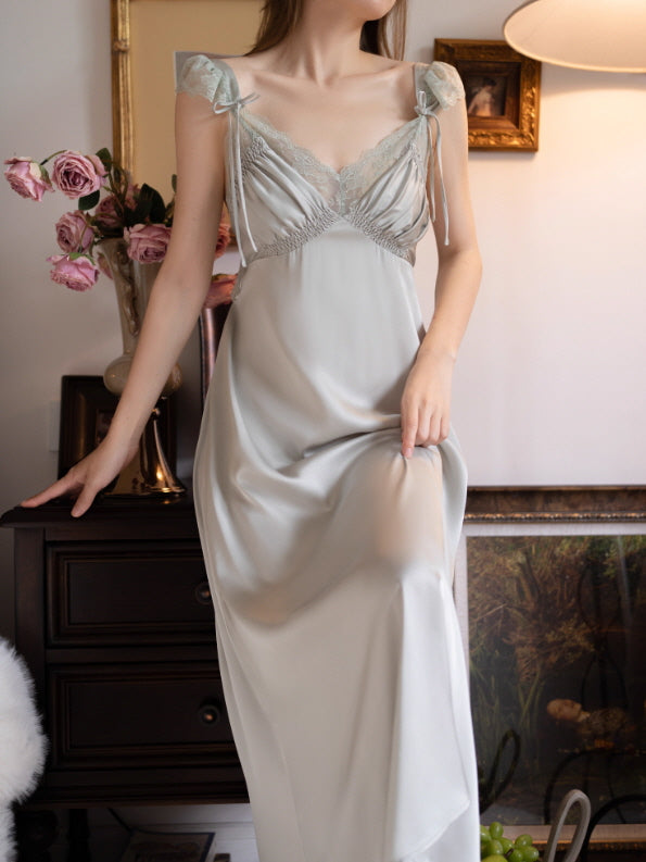 Sage Whisper Lace Nightgown Set