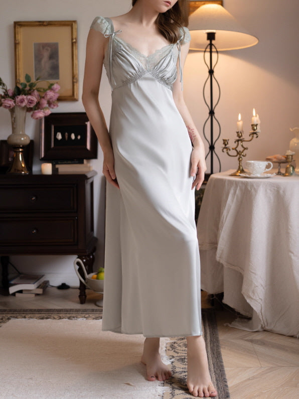 Sage Whisper Lace Nightgown Set