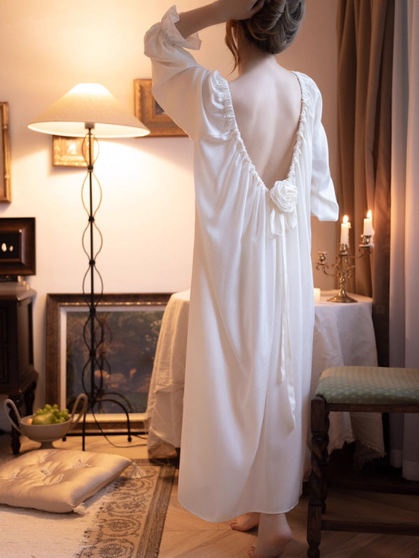Rose Back Vintage Ivory Nightgown