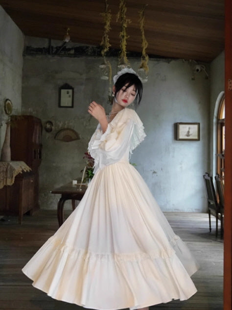 White Lace Blossom Fairytale Dress