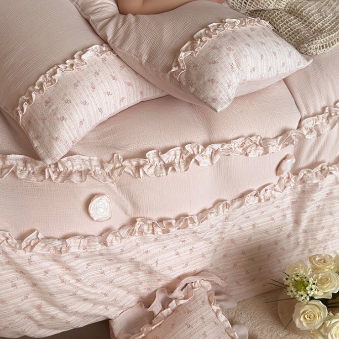 Blush Ruffle Bloom Bedding Set