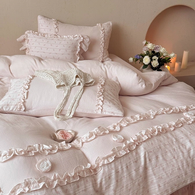 Blush Ruffle Bloom Bedding Set