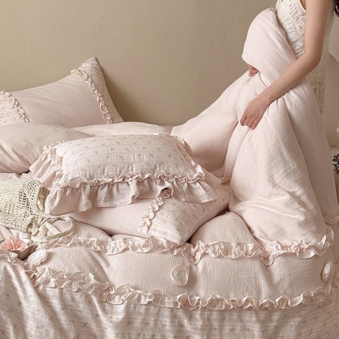 Blush Ruffle Bloom Bedding Set