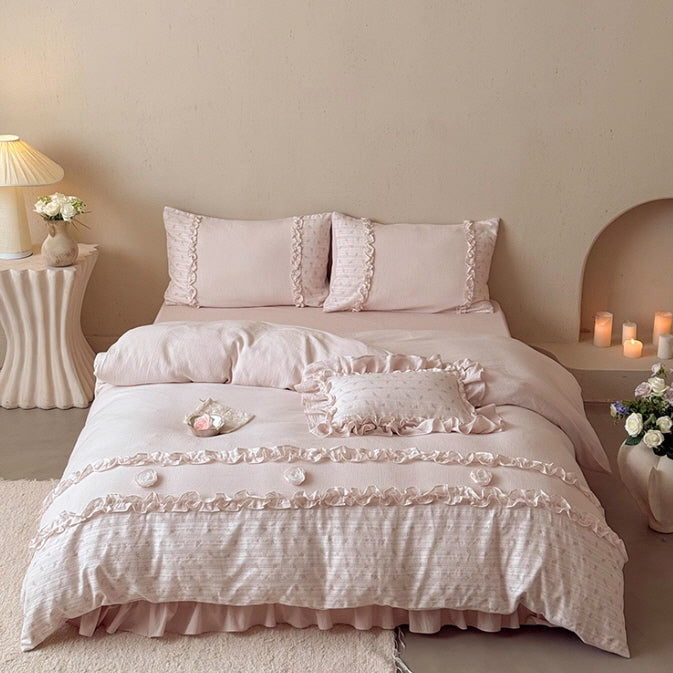 Blush Ruffle Bloom Bedding Set